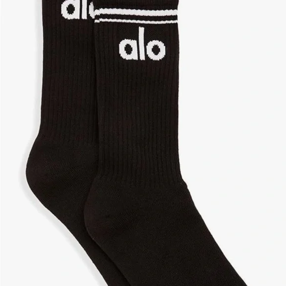 3 Pairs of ALO Yoga Women’s Trio Socks in Black, White, and Gray - Picture 3 of 6